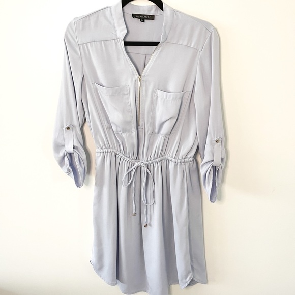 Dynamite Light Violet Drawstring Waist Shirt Dress Size Small - Picture 3 of 11